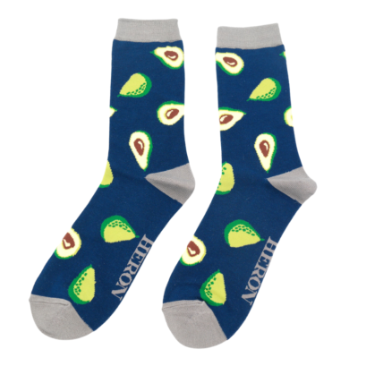 Mr Heron Avocados Socks Navy-0