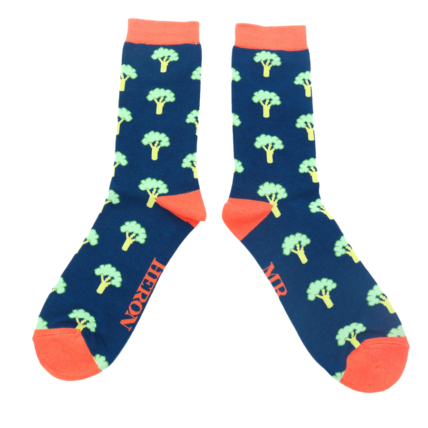Mr Heron Broccoli Socks Navy-5485