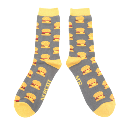 Mr Heron Burgers Socks Grey-0