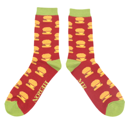 Mr Heron Burgers Socks Oxblood-5492