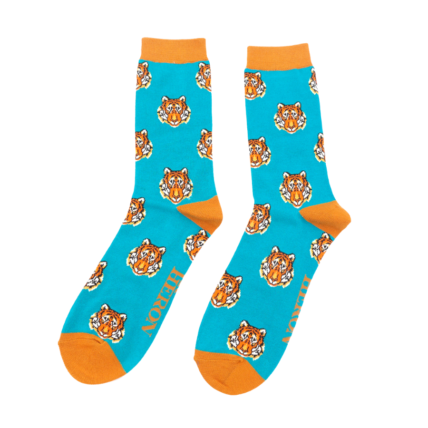 Mr Heron Tigers Socks Turquoise-0
