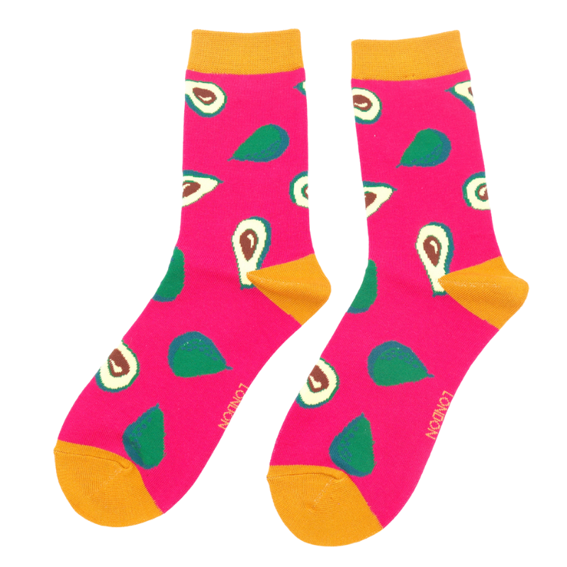 Avocados Socks Hot Pink