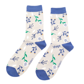 Dandelion Floral Socks Silver-0