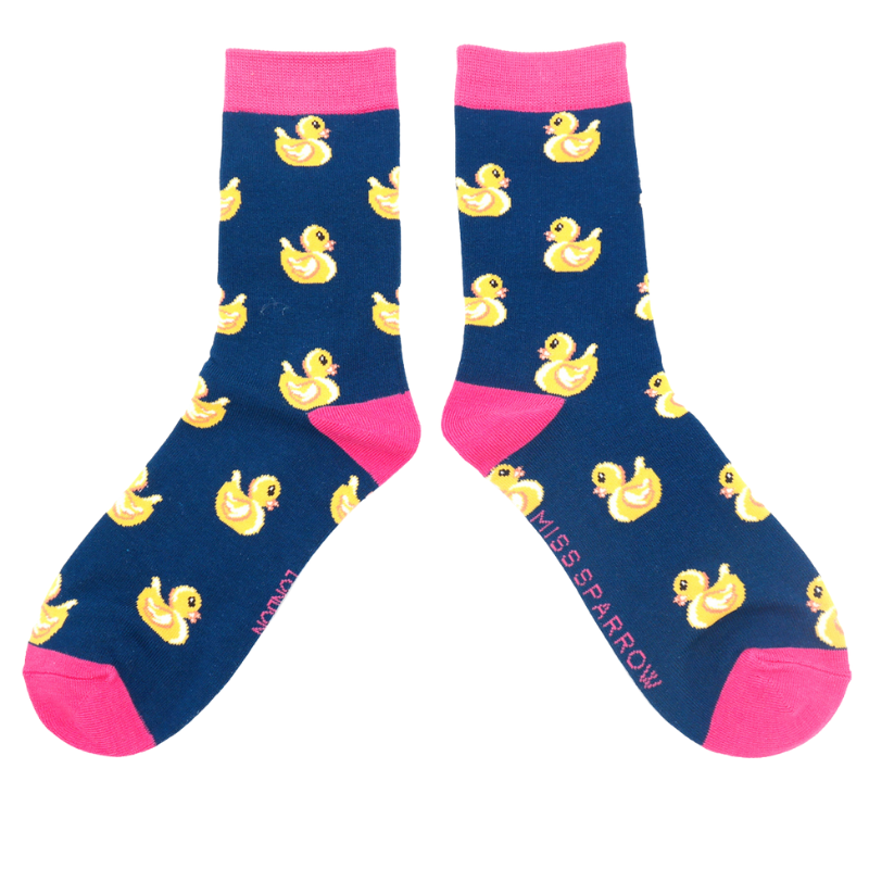 Rubber Ducks Socks Navy
