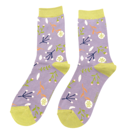 Dandelion Floral Socks Lilac-0