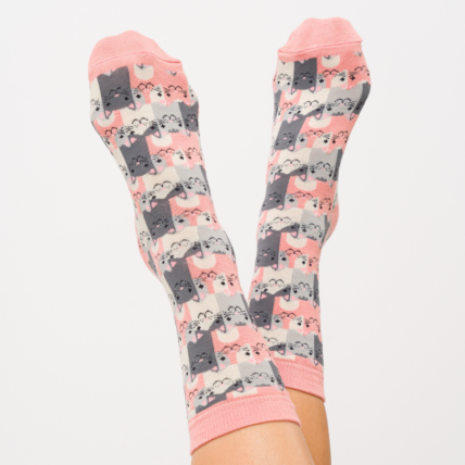 Happy Cats Socks Dusky Pink-0