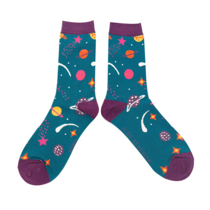 Space Socks Teal-0