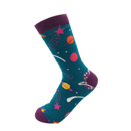 Space Socks Teal-5741