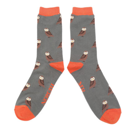 Mr Heron Cute Owls Socks Grey -0