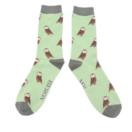 Mr Heron Cute Owls Sock Mint-0