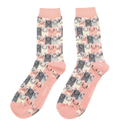 Happy Cats Socks Dusky Pink-5566