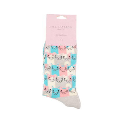 Happy Cats Socks Silver-5570