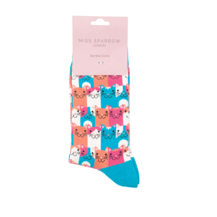 Happy Cats Socks Turquoise-5574