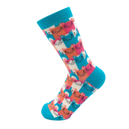 Happy Cats Socks Turquoise-0