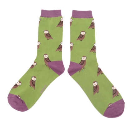 Cute Owls Socks Green-5585