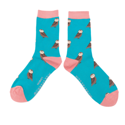 Cute Owls Socks Turquoise-0