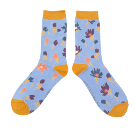Ditsy Floral Socks Powder Blue-0