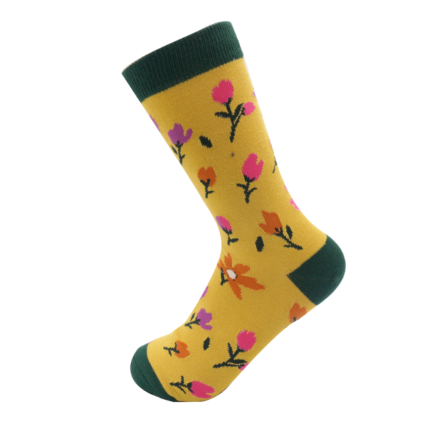 Ditsy Floral Socks Lime -5610