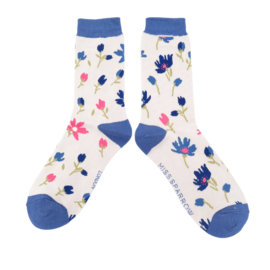 Ditsy Floral Socks Silver-0