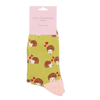 Hearts & Hedgehogs Socks Green-5634
