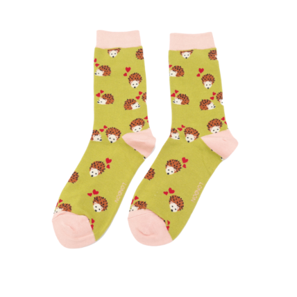 Hearts & Hedgehogs Socks Green-0