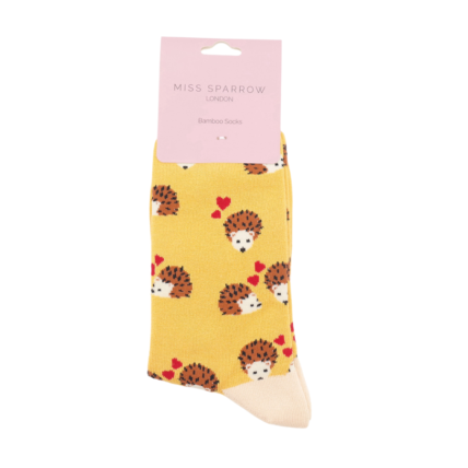Hearts & Hedgehogs Socks Yellow-5637