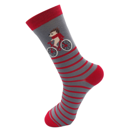 Mr Heron Cycling Hedgehog Socks Grey -0