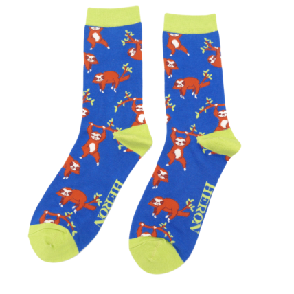 Mr Heron Sloths Socks Blue-0
