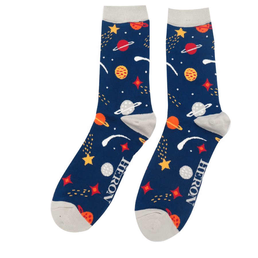Mr Heron Space Socks Navy