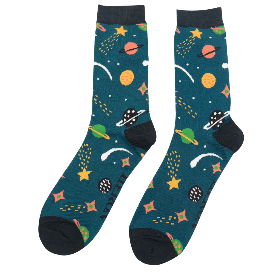 Mr Heron Space Socks Teal
