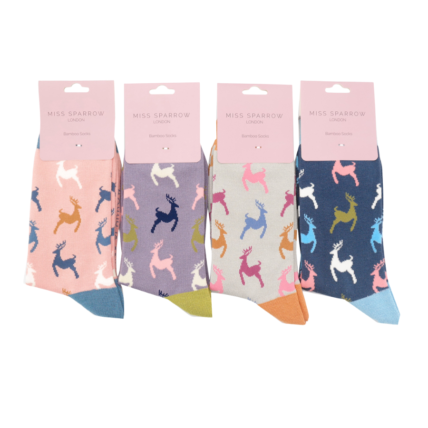 Leaping Deer Socks Lilac-5642