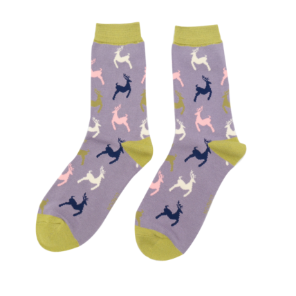 Leaping Deer Socks Lilac-0