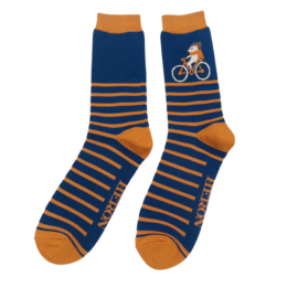Mr Heron Cycling Hedgehog Socks Navy-0