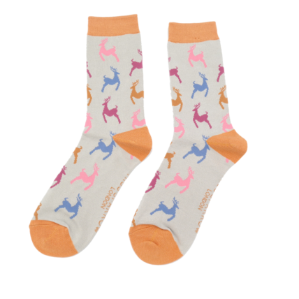 Leaping Deer Socks Silver-0