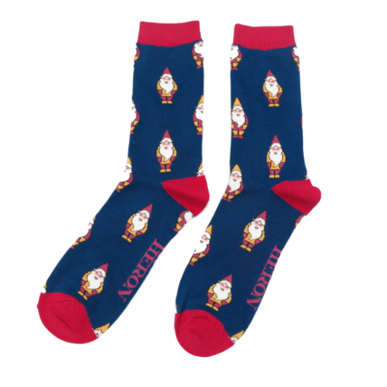 Mr Heron Gnomes Socks Navy-0