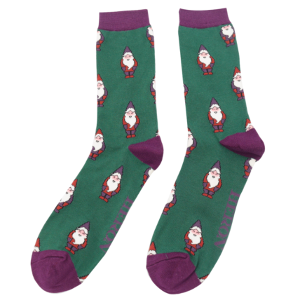 Mr Heron Gnomes Socks Antique Green-0