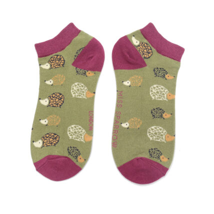 Hedgehogs Trainer Socks Olive-0