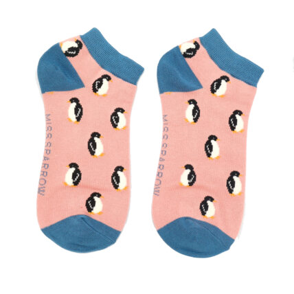 Little Penguins Trainer Socks Dusky Pink-0