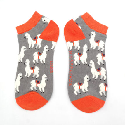 Llamas Trainer Socks Grey-0