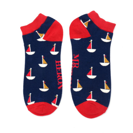 Men's Little Boats Trainer Socks Navy-0