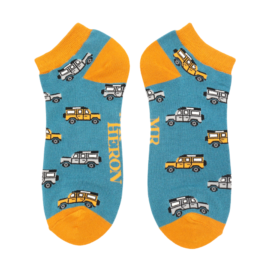 Men's Jeep Trainer Socks Teal Blue-0