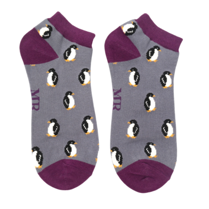 Men's Little Penguins Trainer Socks Grey-0