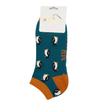 Men's Little Penguins Trainer Socks Teal-6070