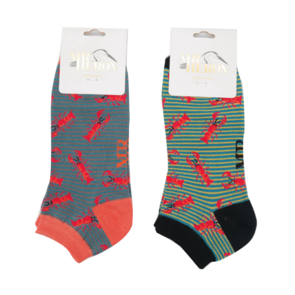 Men's Lobsters Trainer Socks Grey-6079
