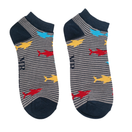 Men's Sharks Trainer Socks Grey-0