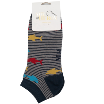 Men's Sharks Trainer Socks Grey-6083