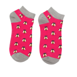 Honey Bees Trainer Socks Hot Pink-0