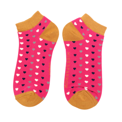 Hearts Trainer Socks Hot Pink-0