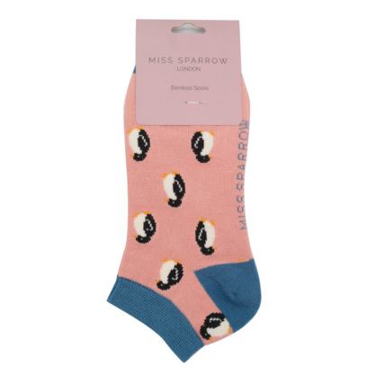 Little Penguins Trainer Socks Dusky Pink-5976