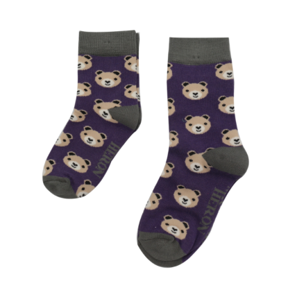 Boys Bear Socks Purple-0